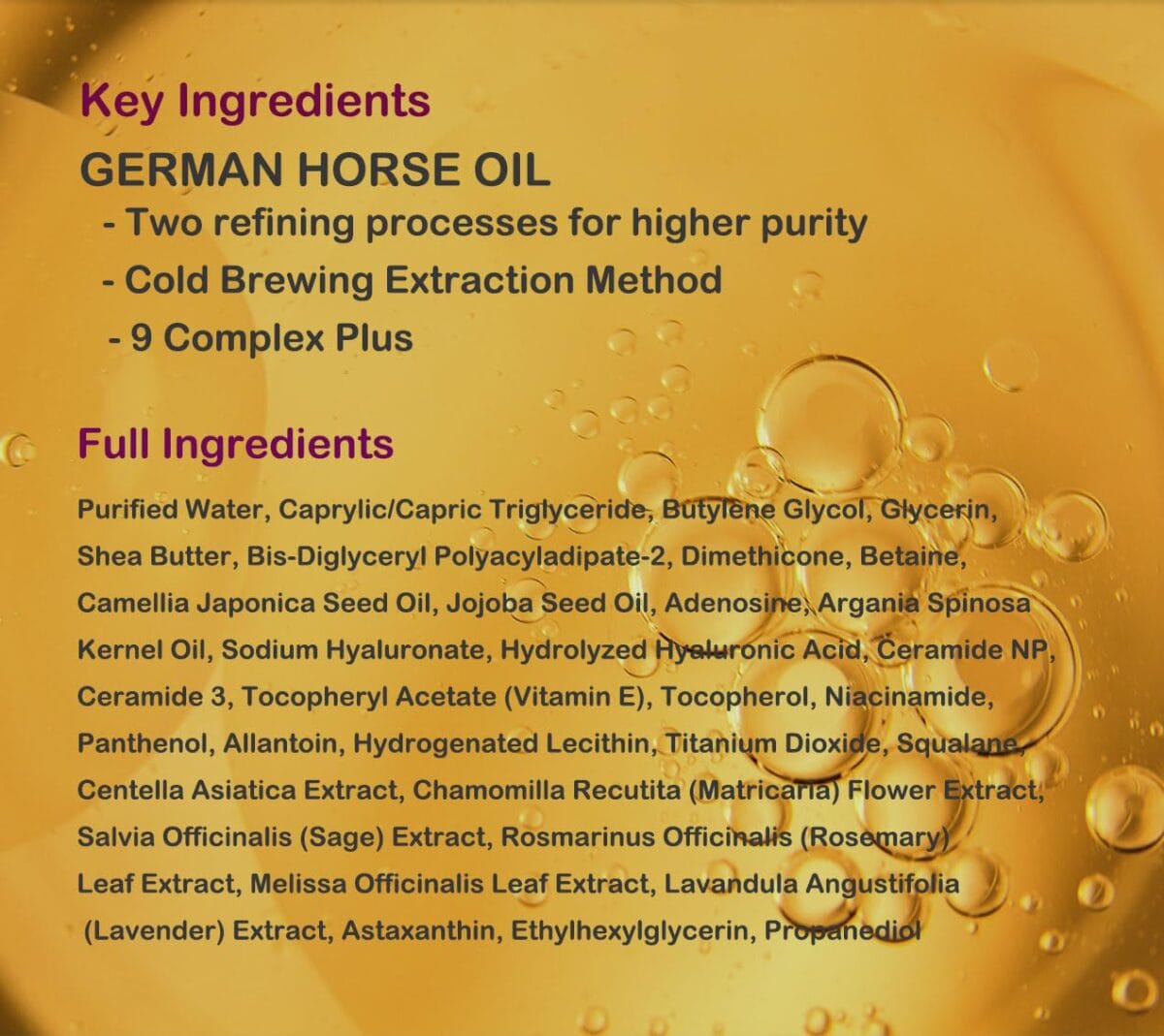 GUERISSON 9 Complex Cream Key Ingredients