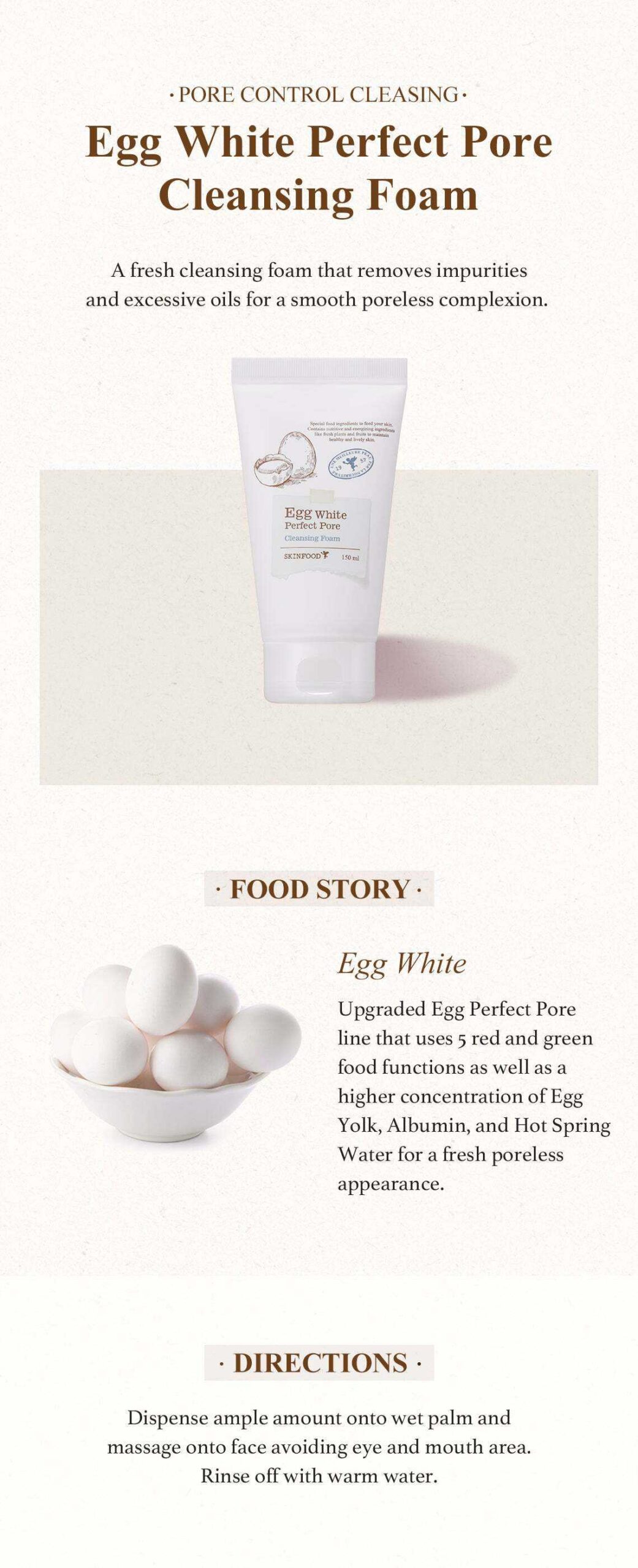 SKINFOOD Egg White Perfect Pore Cleansing Foam