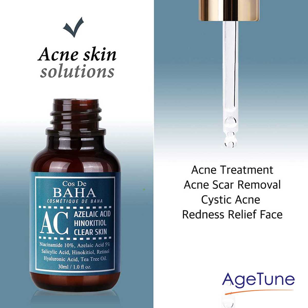Cos De BAHA Alcohol Free Acne Treatment Intensive Facial Serum (AC)