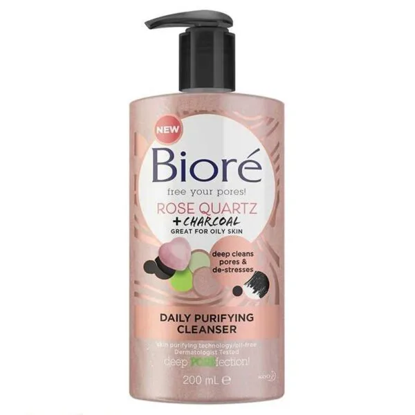 BIORE Rose & Charcoal Daily Purifying Cleanser