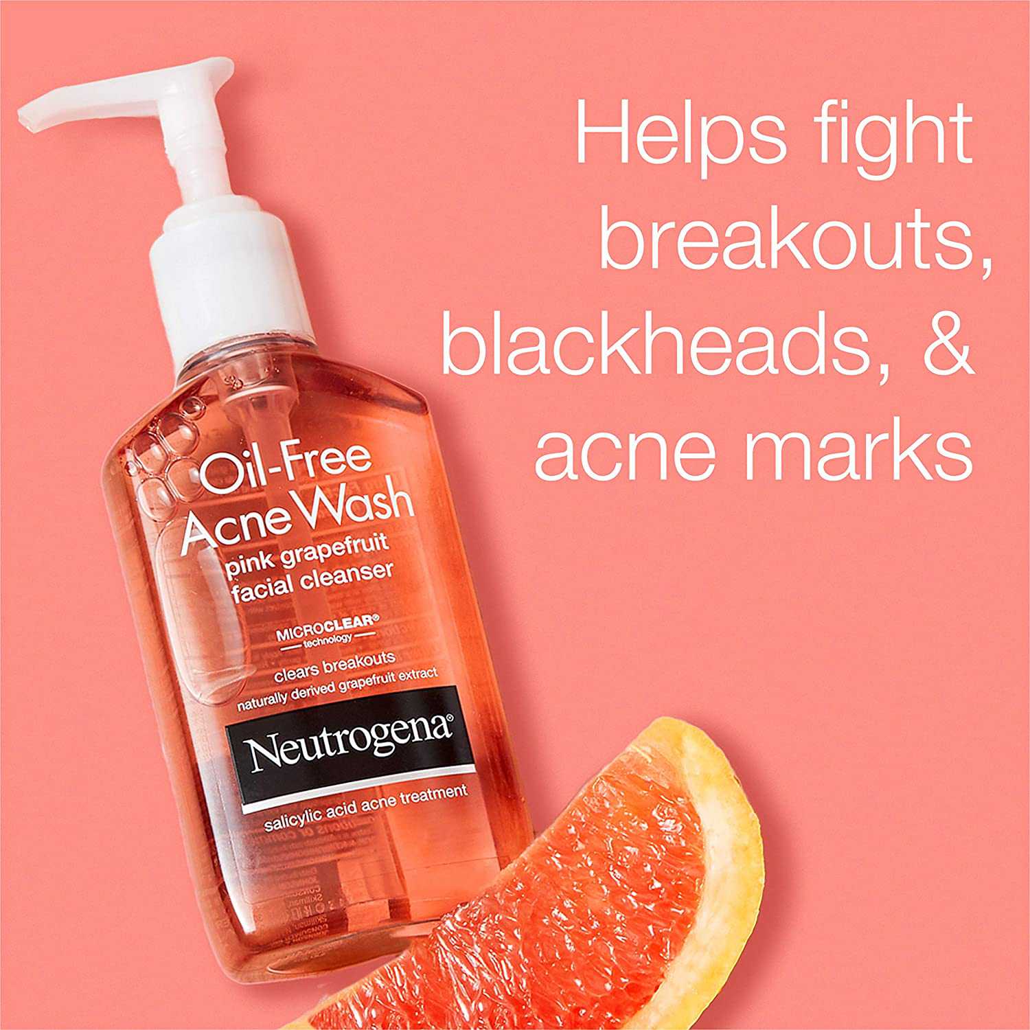 NEUTROGENA Oil Free Acne Wash Pink Grapefruit Facial Cleanser