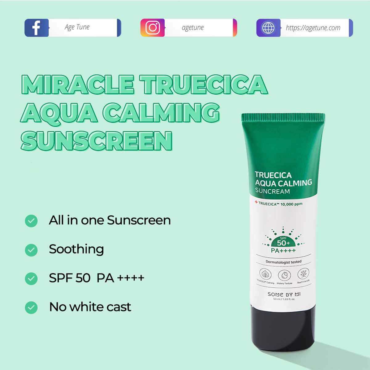 SOME BY MI Truecica Aqua Calming Sun Cream