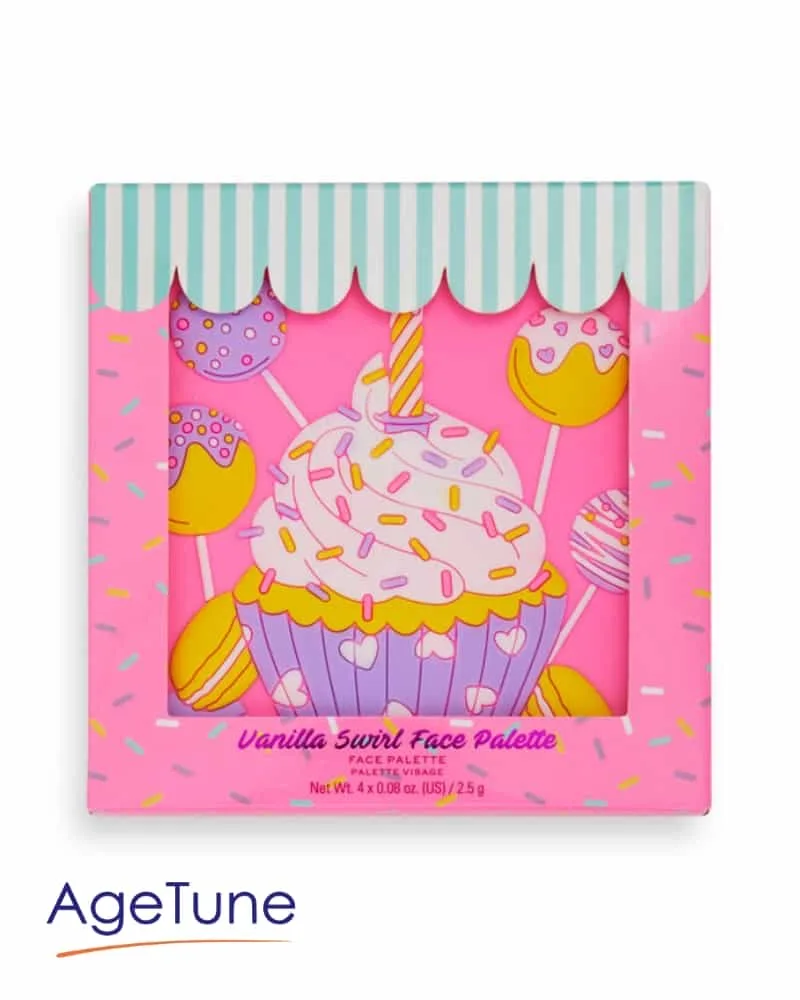 REVOLUTION Tasty Cupcake Face and Cheek Palette Vanilla Swirl agetune