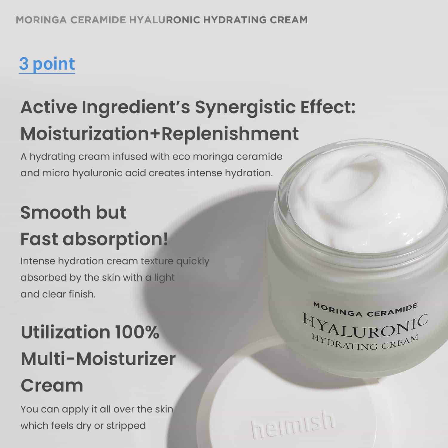 HEIMISH Moringa Ceramide Hyaluronic Hydrating Cream