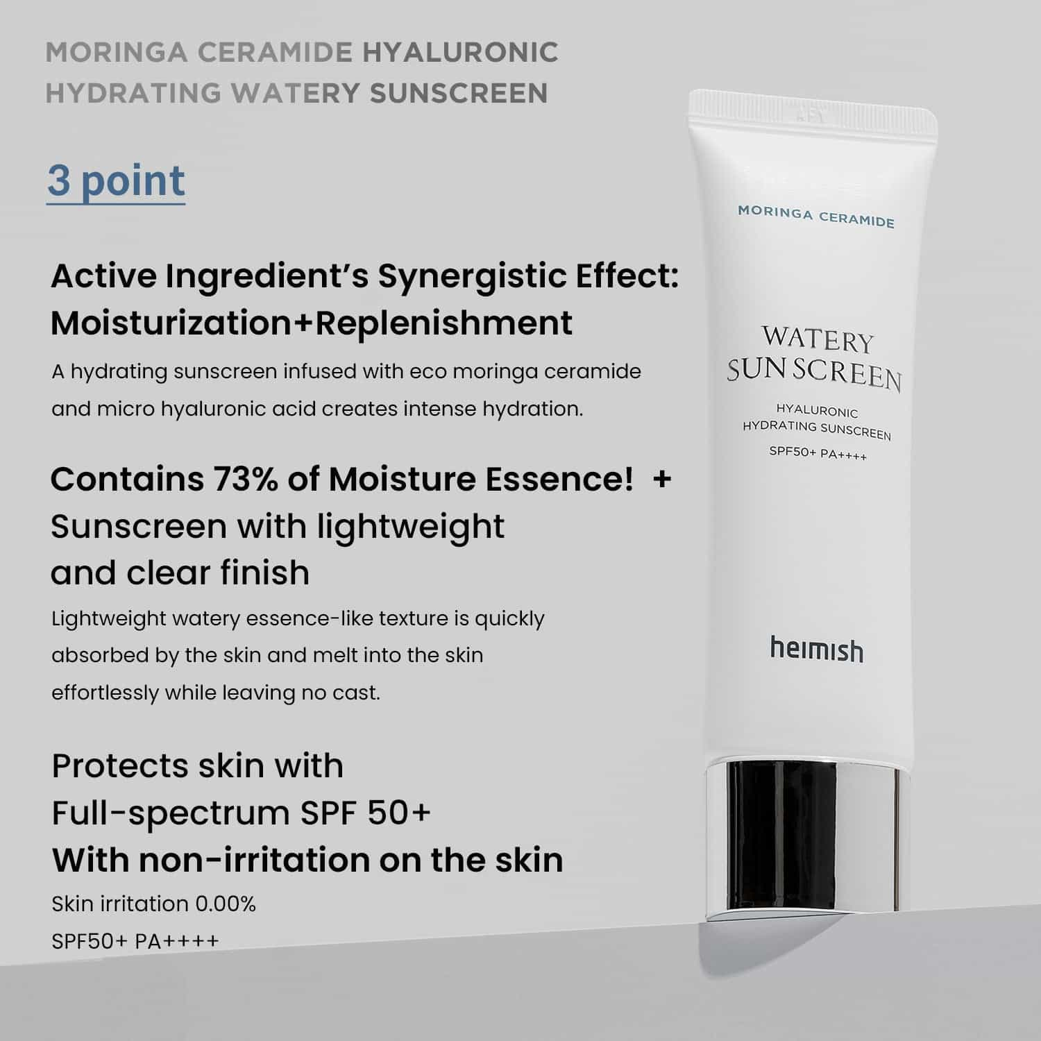 HEIMISH Moringa Ceramide Hyaluronic Hydrating Watery Sunscreen